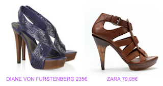 Sandalias estilo Alexa Chung: Diane von Furstenberg vs Zara